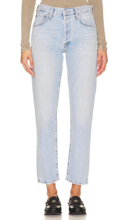AGOLDE MID-RISE-JEANS MIT TAPERED-FIT AUSTIN in Denim-Light. Größe 33. Also in 23