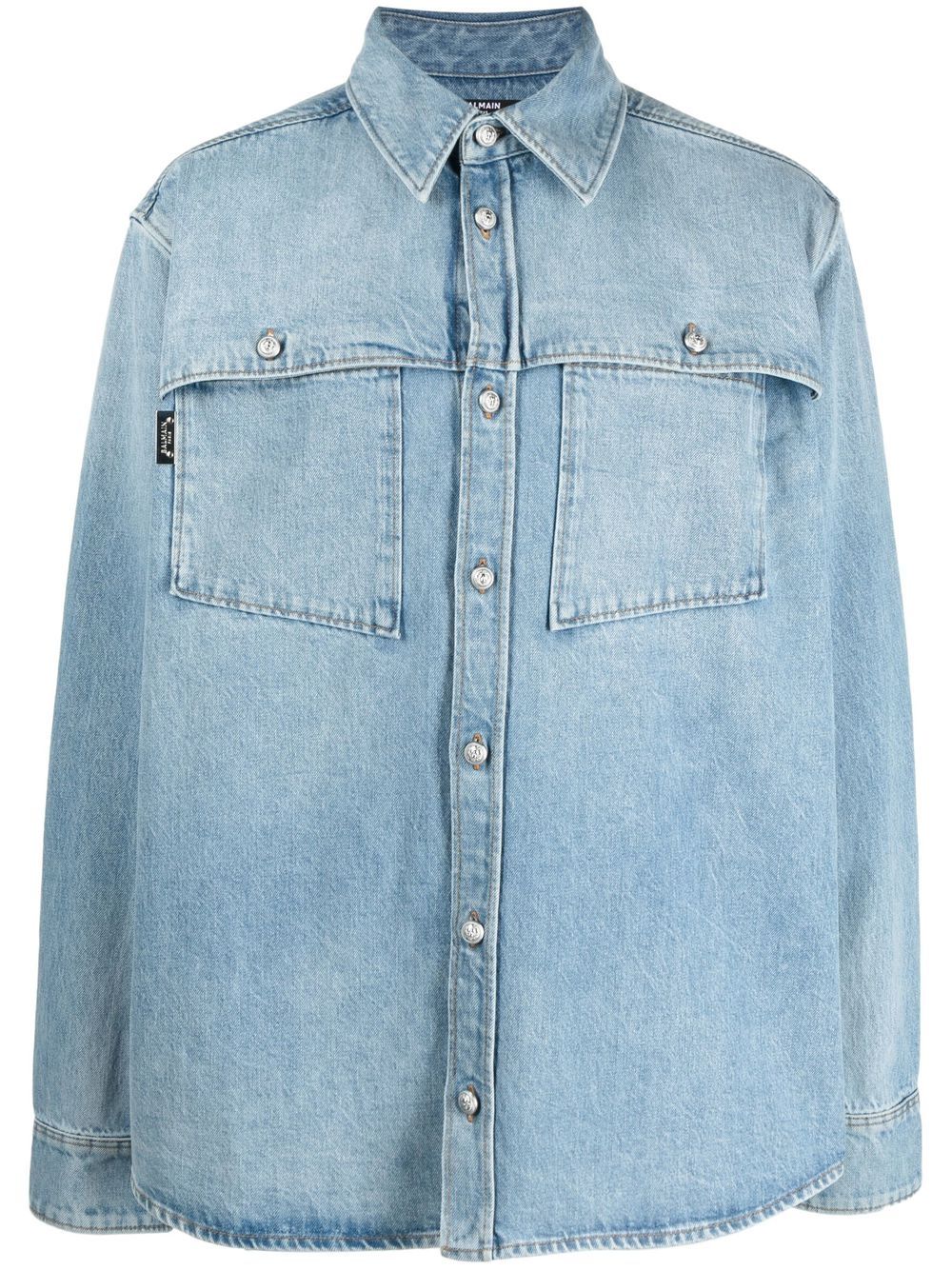 Faded denim shirt-jacket - Blue