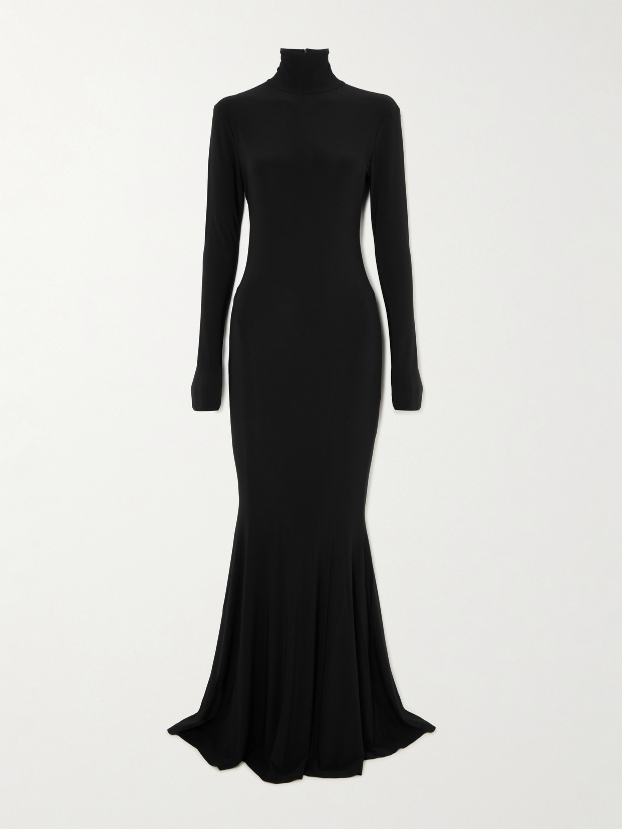 Stretch-jersey Turtleneck Gown - Black