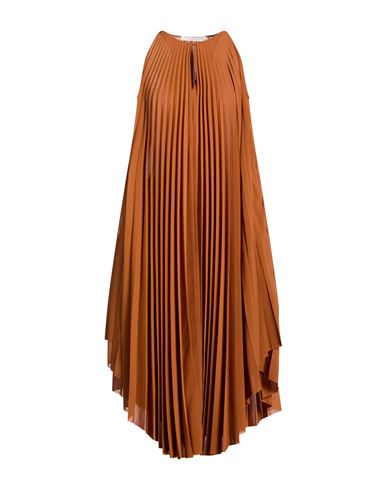 Woman Midi dress Tan Size 6 Polyester, Cotton