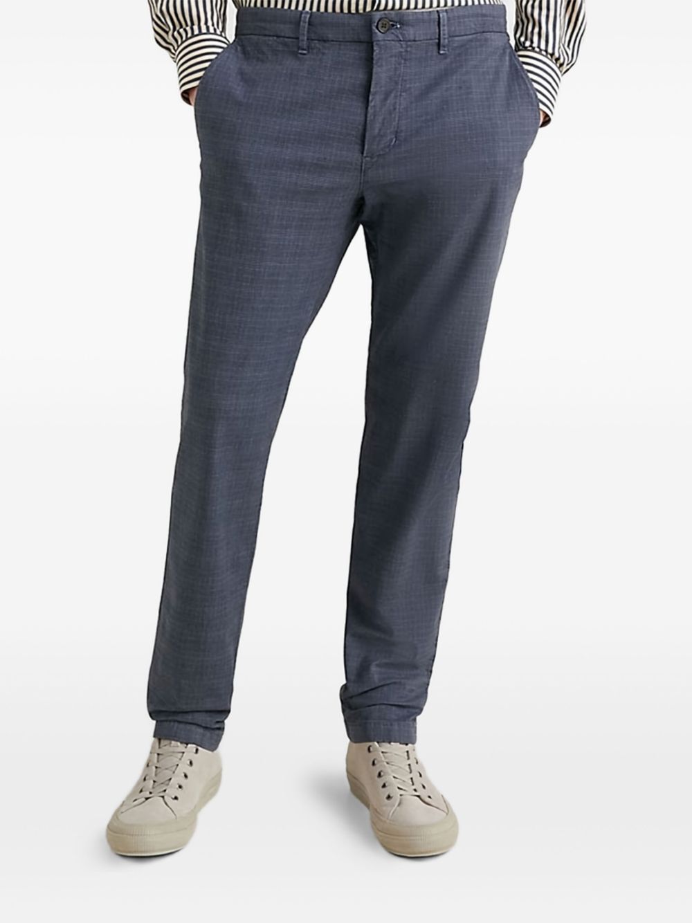 Checked slim-fit trousers - Blue