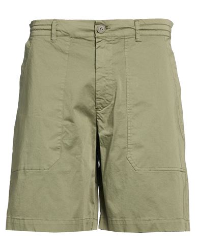 Man Shorts & Bermuda Shorts Military green Size XL Cotton, Elastane