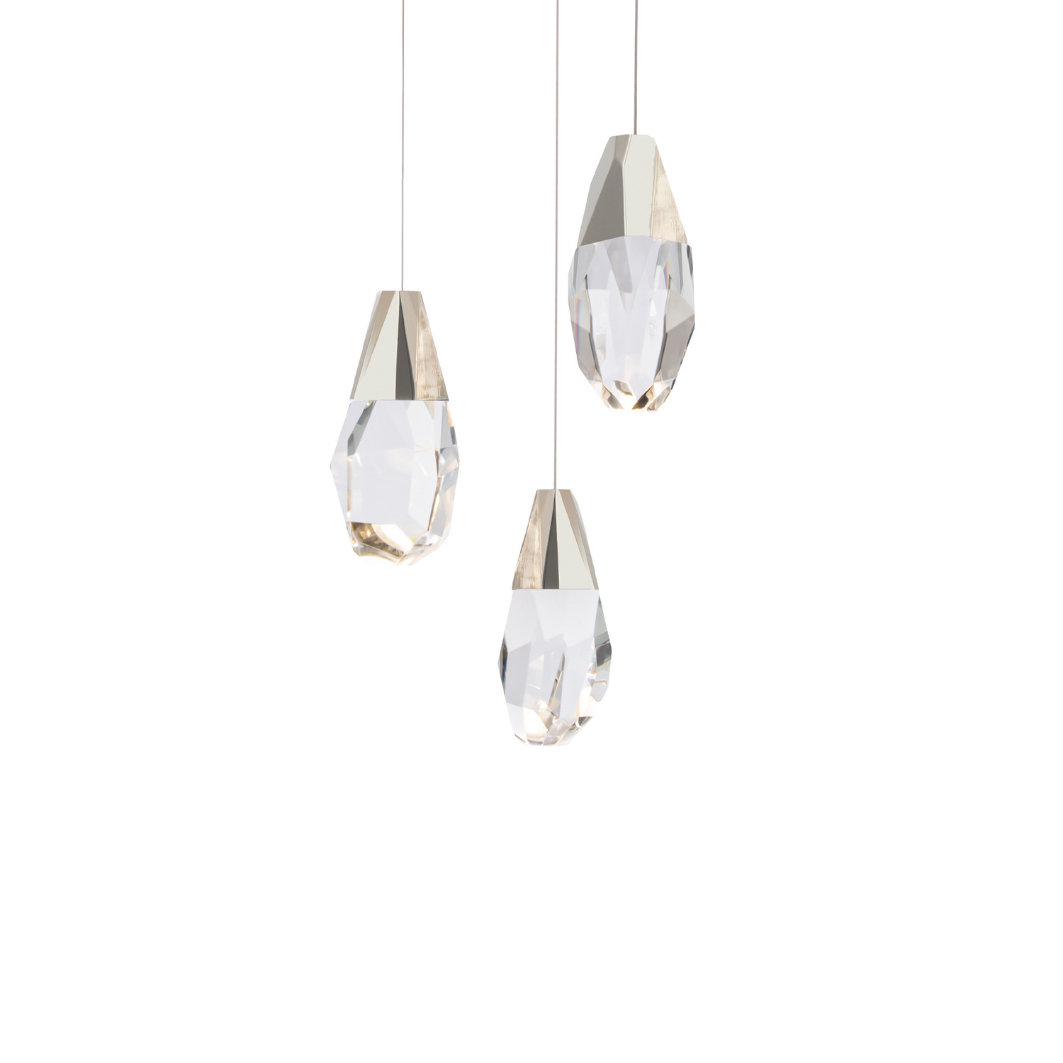 Martini 3-Light LED Pendant in Polished Nicke