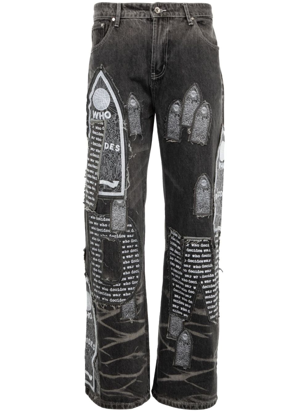 Motif Patched jeans - Grey