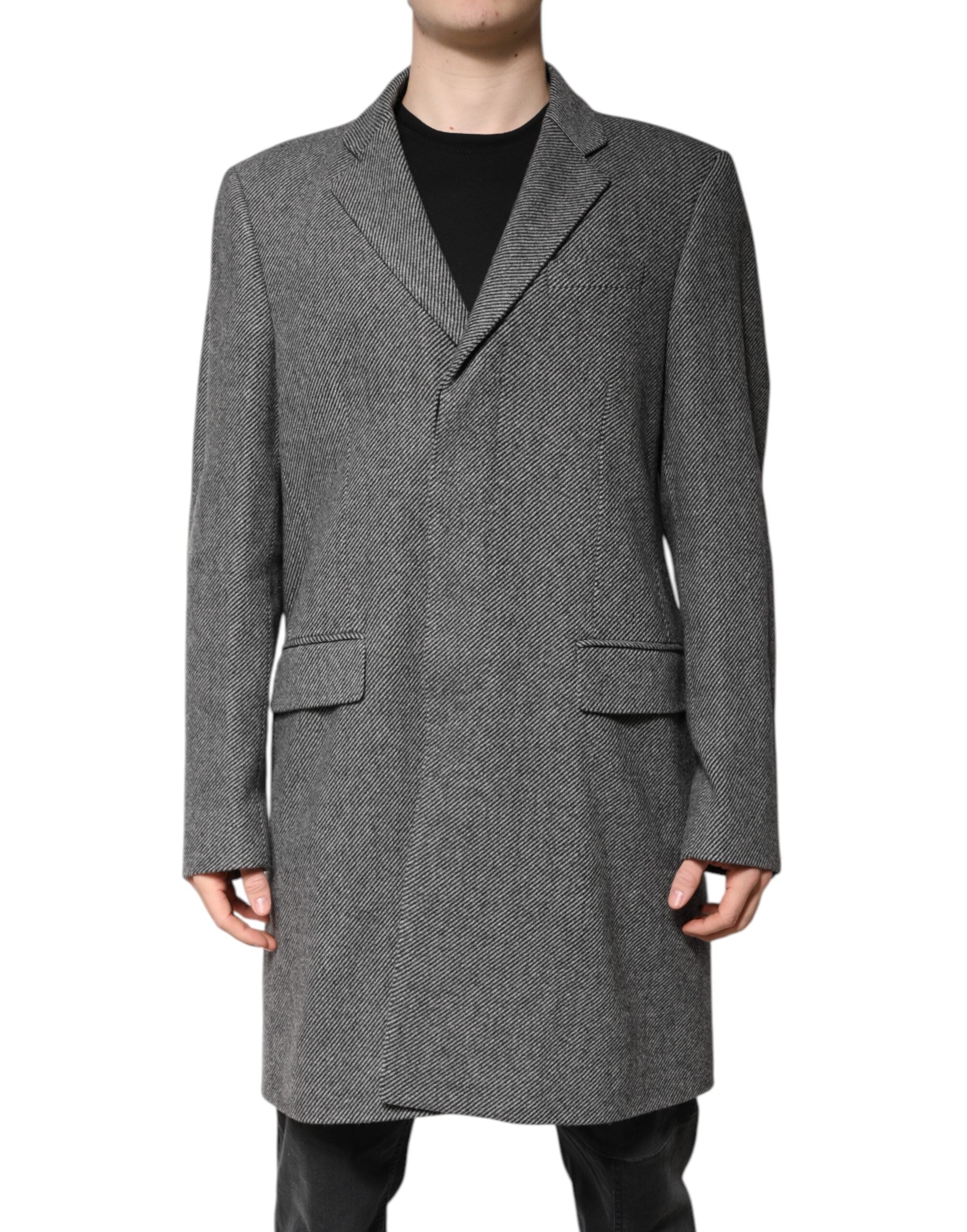 Wool-blend Single-breasted Blazer — Gray