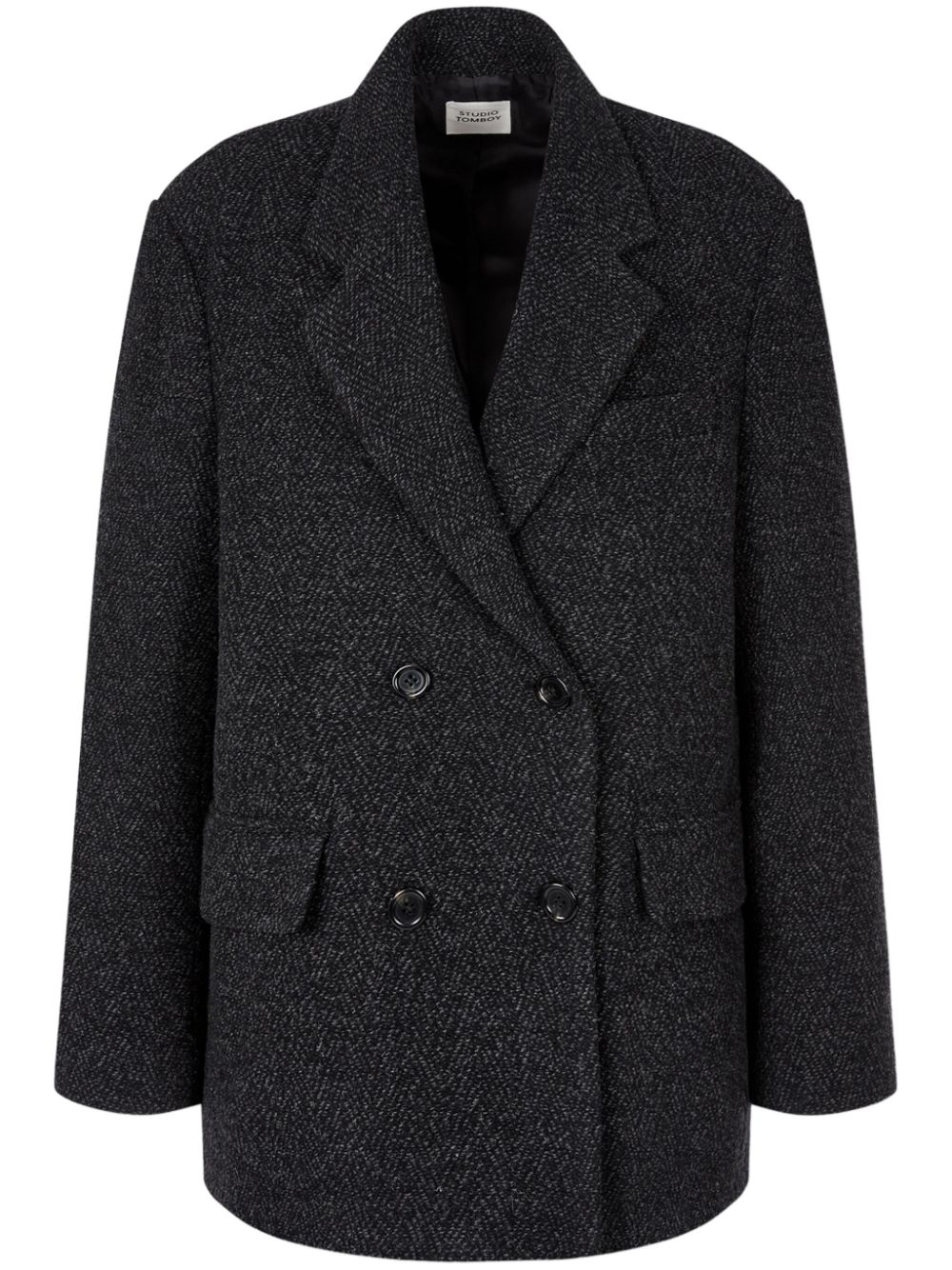 Herringbone coat - Black