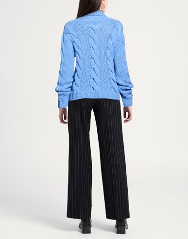 Woman Turtleneck Azure Size L Cashmere