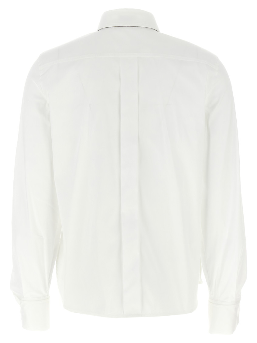 Monili-trim concealed-fastening shirt - White