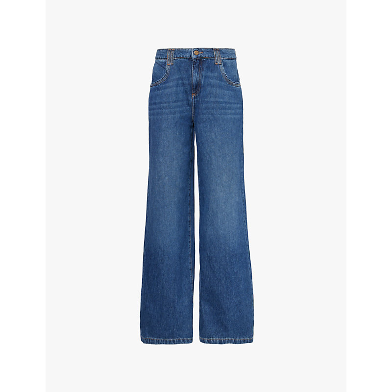 Womens Sunday Georgia Flared-leg Mid-rise Denim Jeans