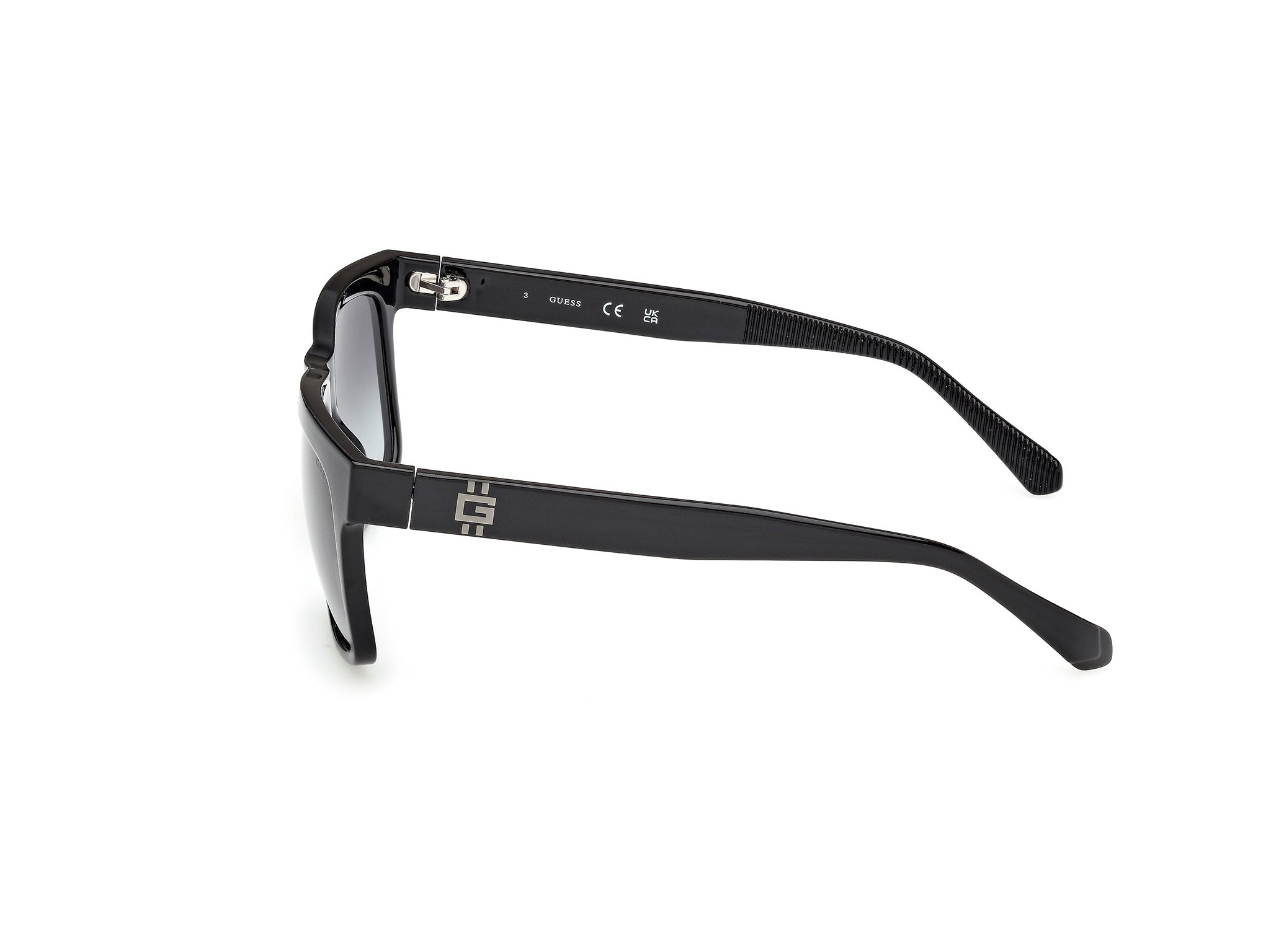 Guess Hombre Guess GU00222 01B Gafas de sol Inyectado Negro Fumar Cuadrada Norma