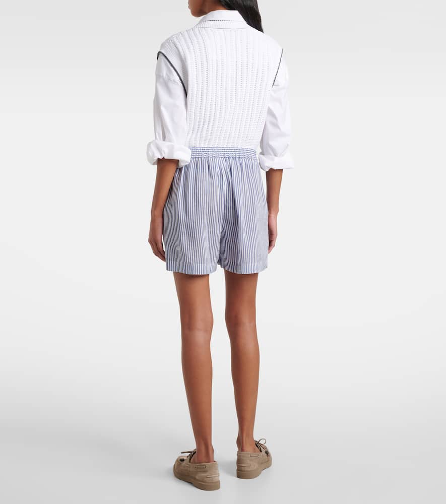 Linen and silk Bermuda short