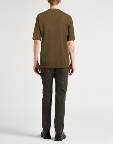 Man Sweater Military green Size 40 Cotton, Polyamide