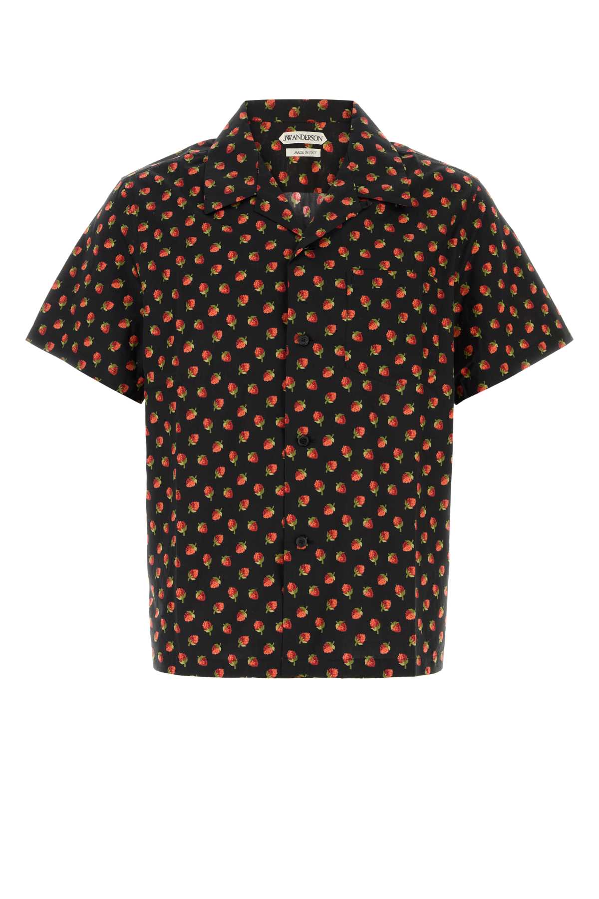 Floral-Print Poplin Shirt — Black
