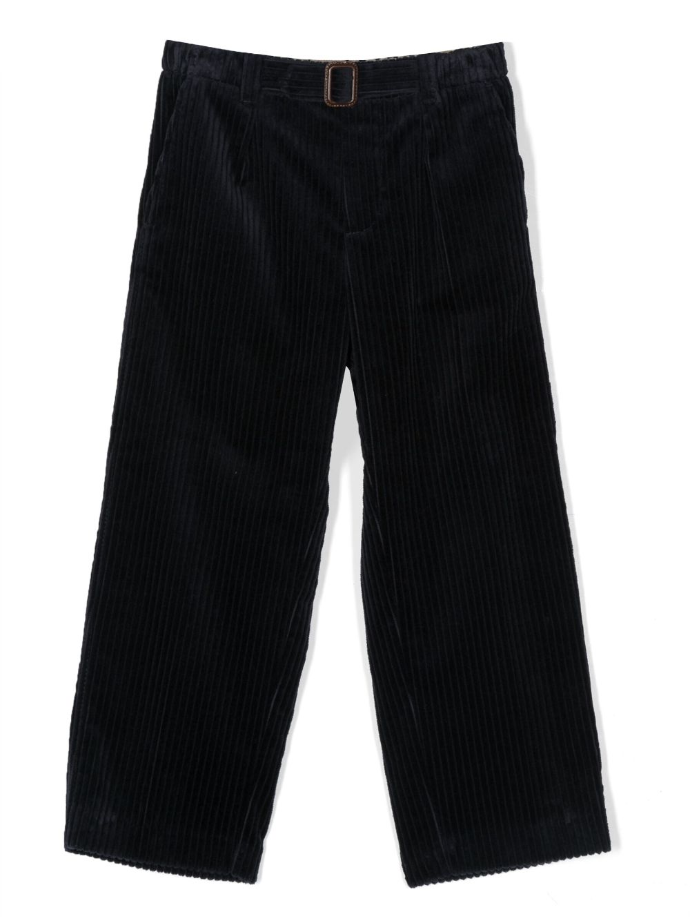 Logo-patch corduroy velvet trousers - Brown