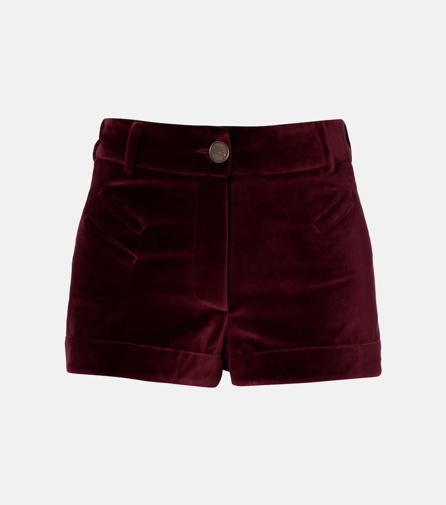 Cotton velvet shorts