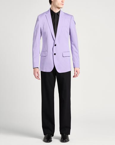 Man Blazer Lilac Size 42 Cotton, Silk, Elastane
