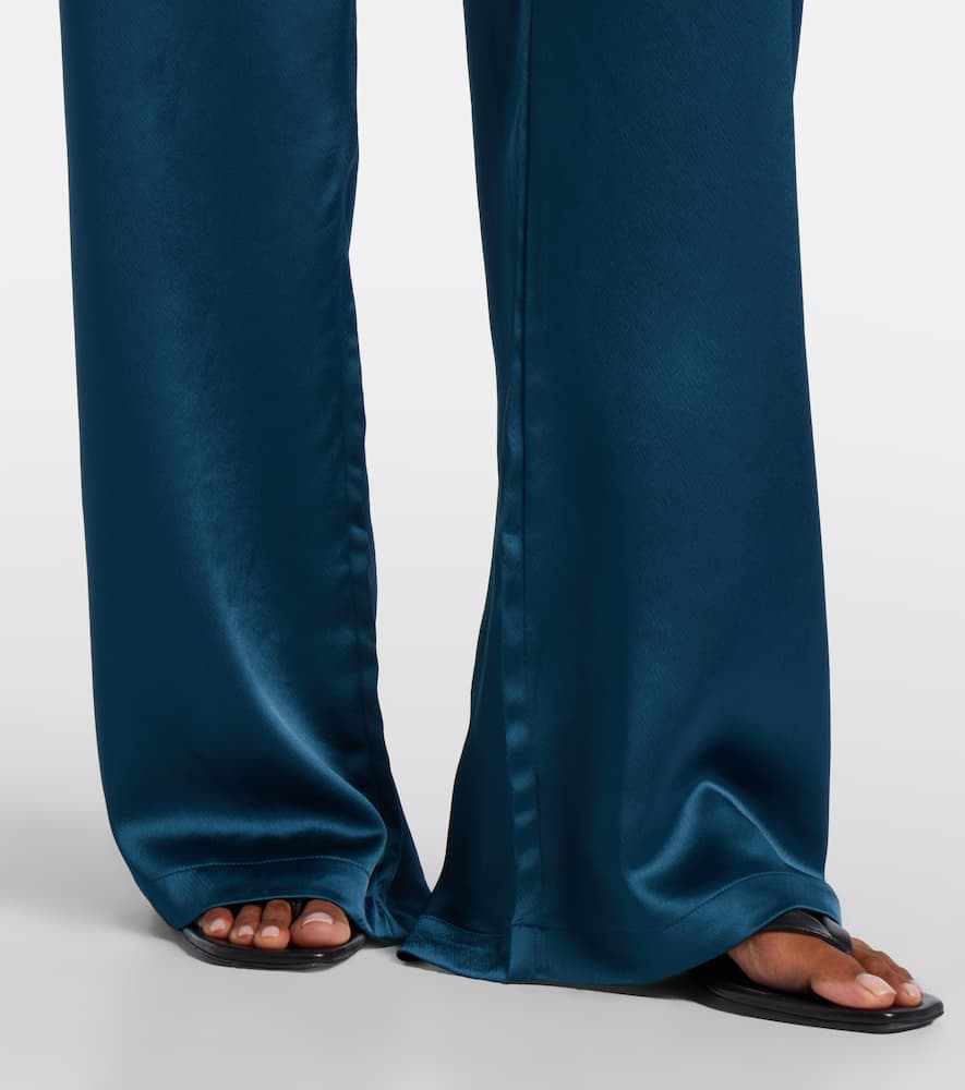 Barb satin wide-leg pants