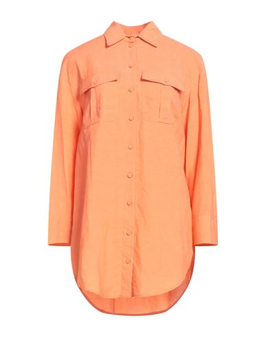 Woman Shirt Orange Size 4 Viscose, Linen