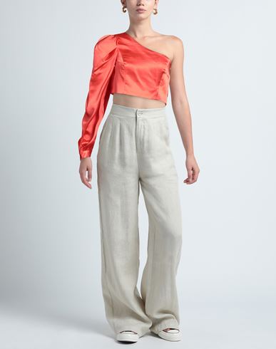 Woman Top Tomato red Size L Polyester, Elastane