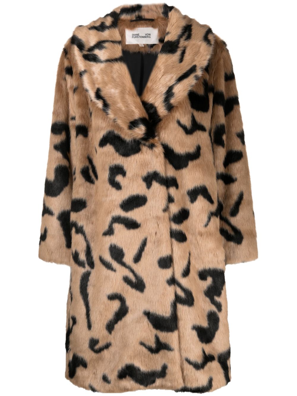 Animal-print faux-fur coat - Neutrals