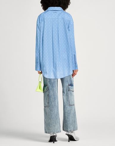 Woman Shirt Azure Size 2 Cotton