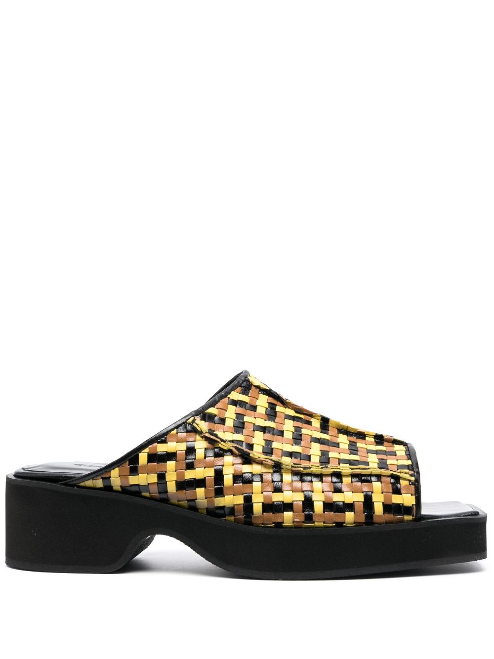55mm interwoven leather sandals - Black