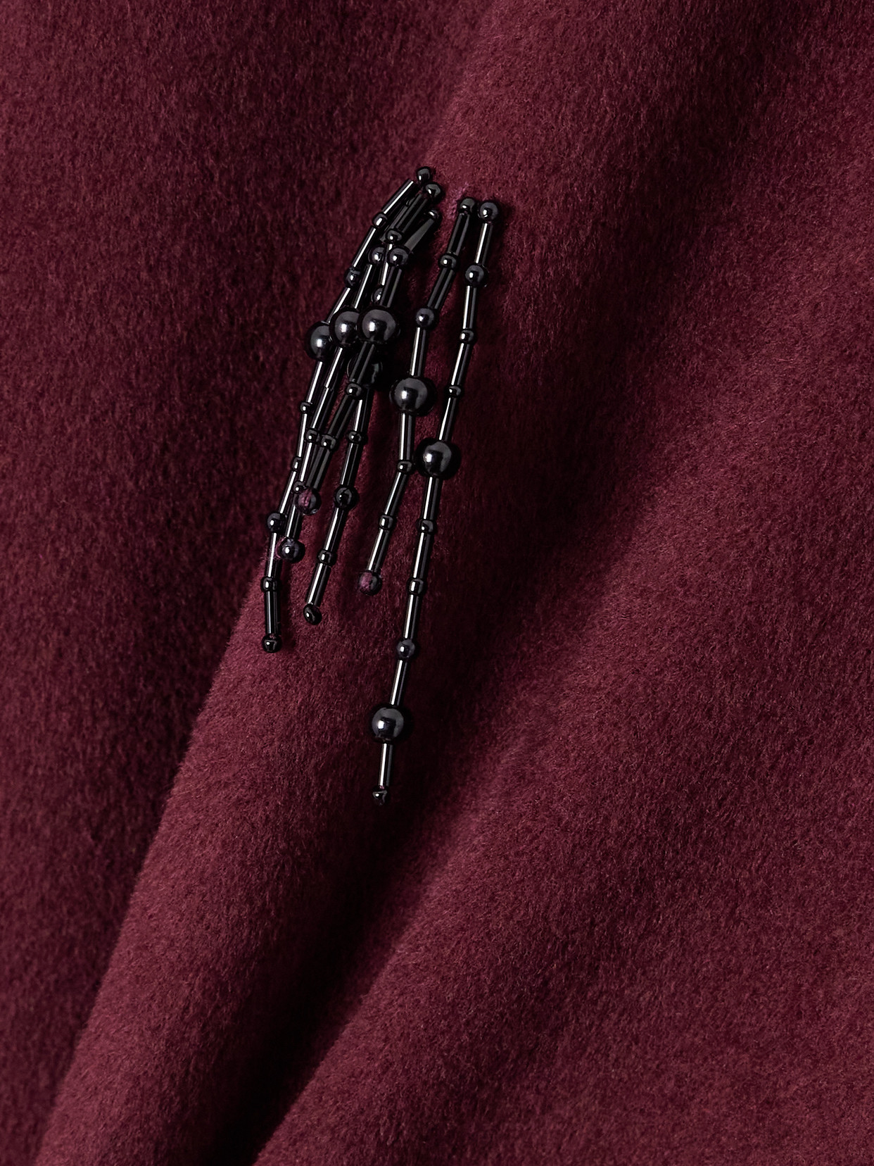 Katya Bead-embellished Wool-blend Jacket - Burgundy
