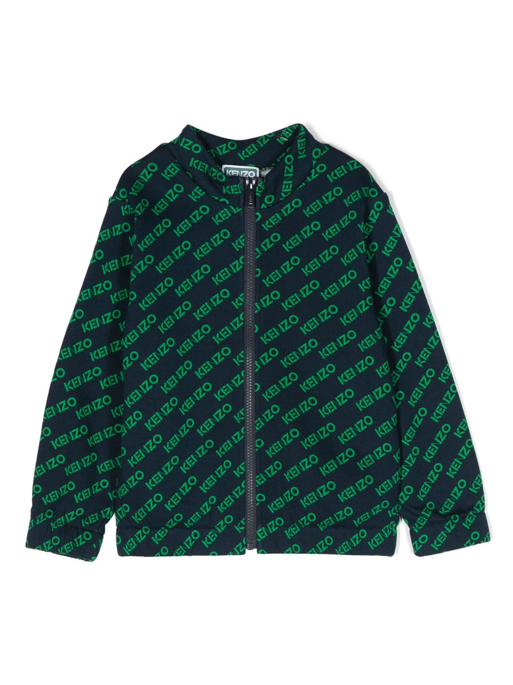 Logo-print cotton jacket - Blue