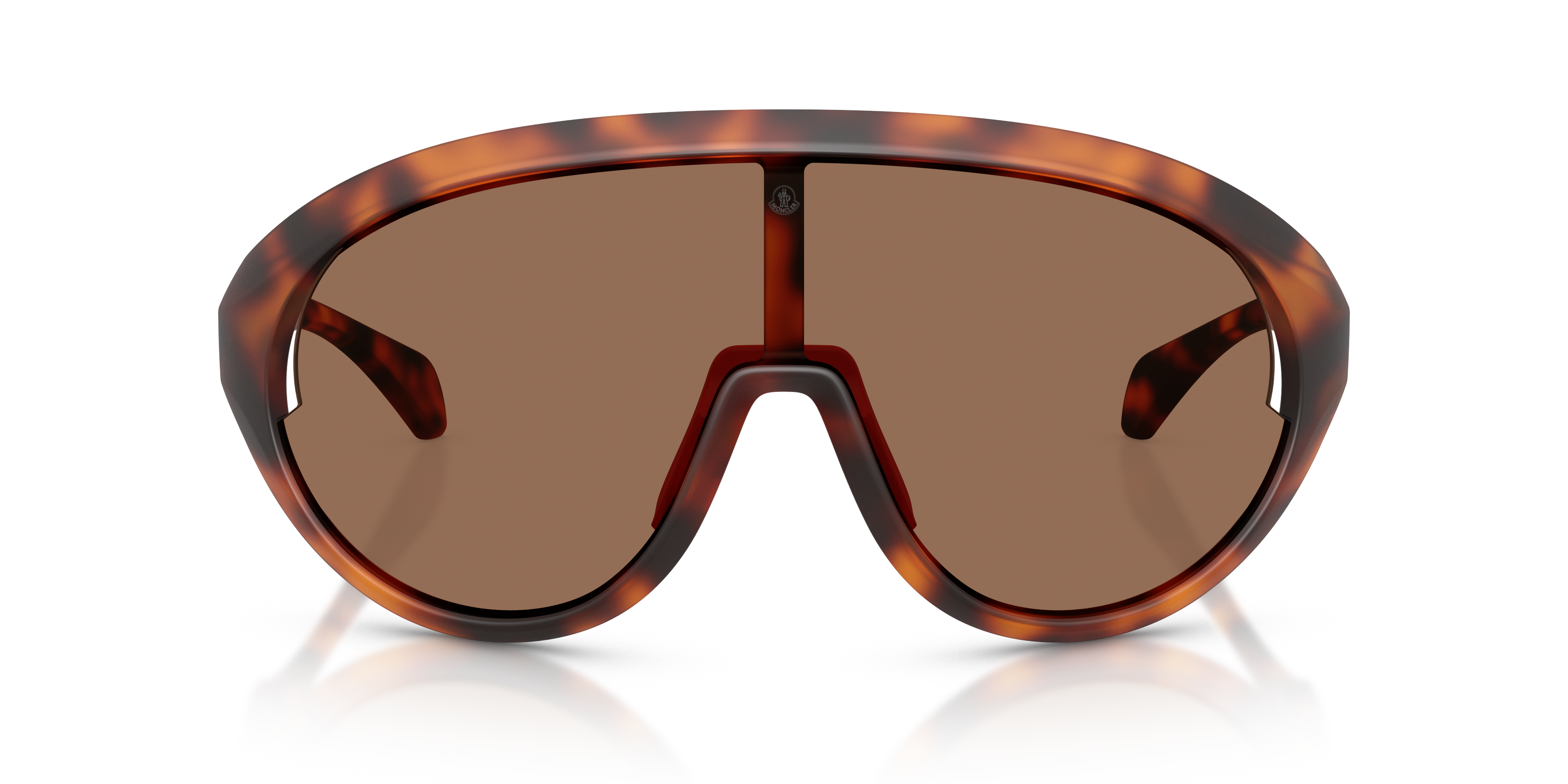 Moncler Unisex Moncler ME8010 CONTRAST 502673 Sunglasses Injected Turtle Brown Round Norma