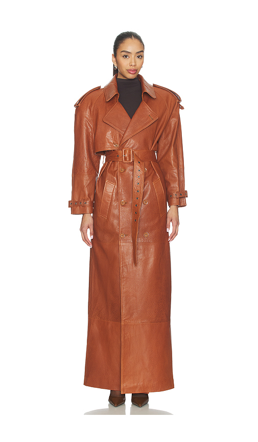 MANOKHI Mireia Trench Coat in Brown. 36. Also