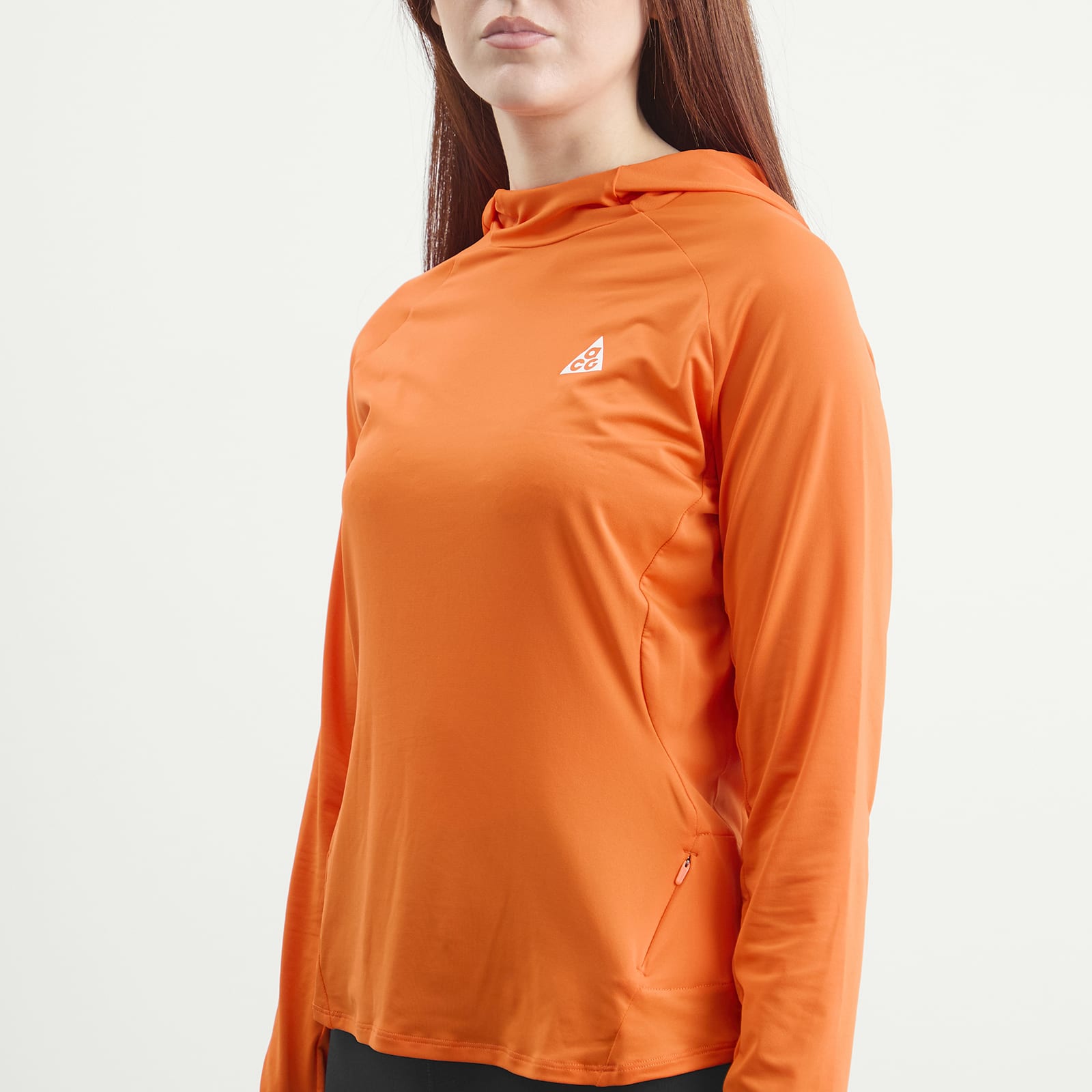 Women's ACG Trail UV Hooded Mid Layer Fleece Safety Orange/Summit White