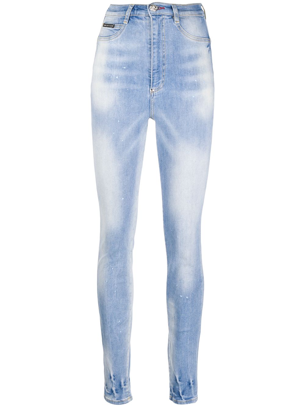 Faded embroidered detail jeans - Blue