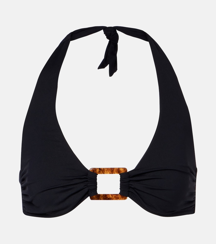 Paris embellished halterneck bikini top