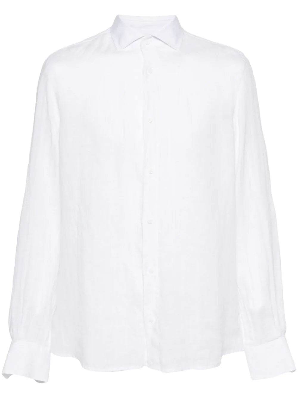 Long-Sleeve Linen Shirt — White