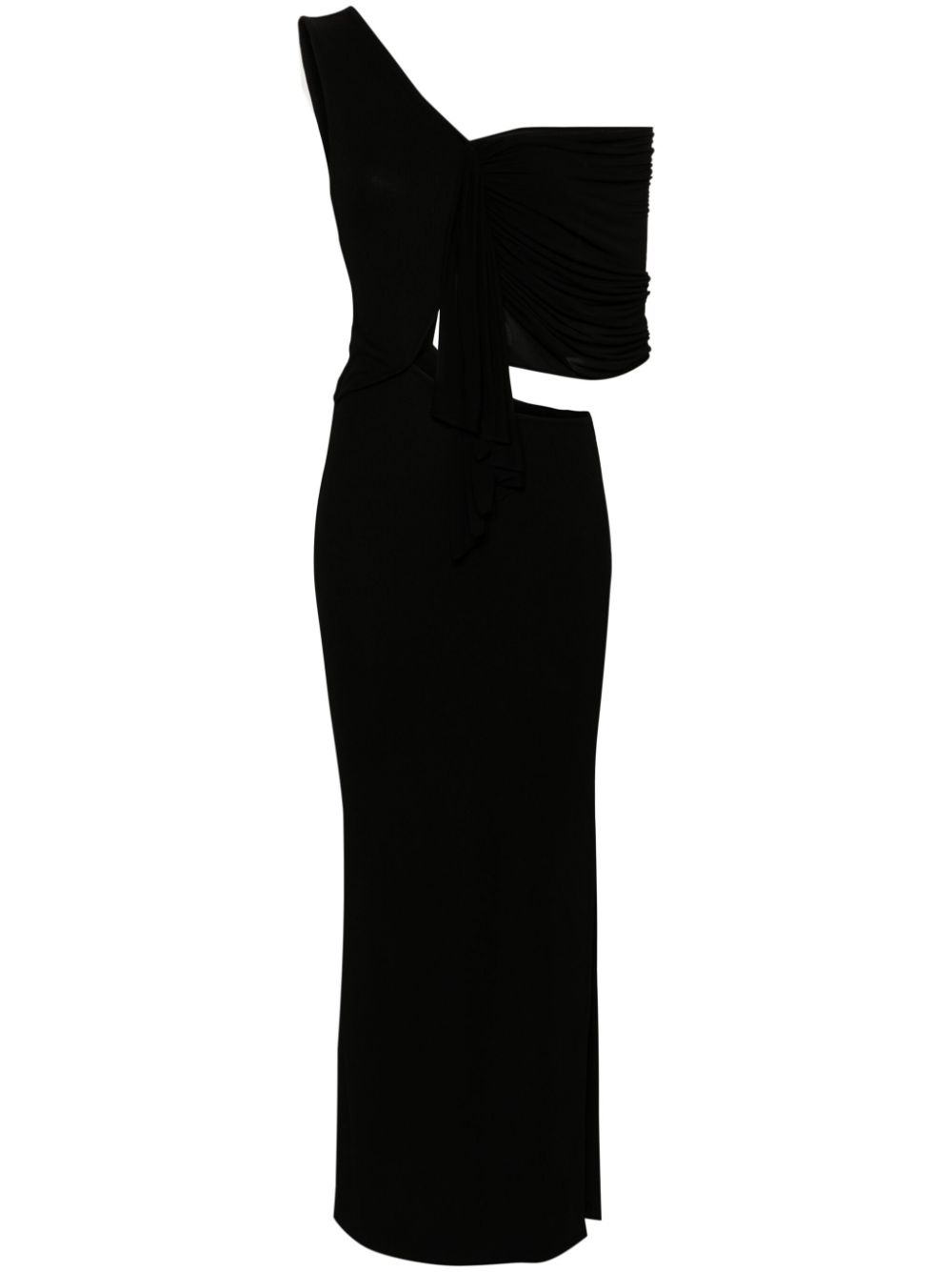 Draped halterneck maxi dress - Black
