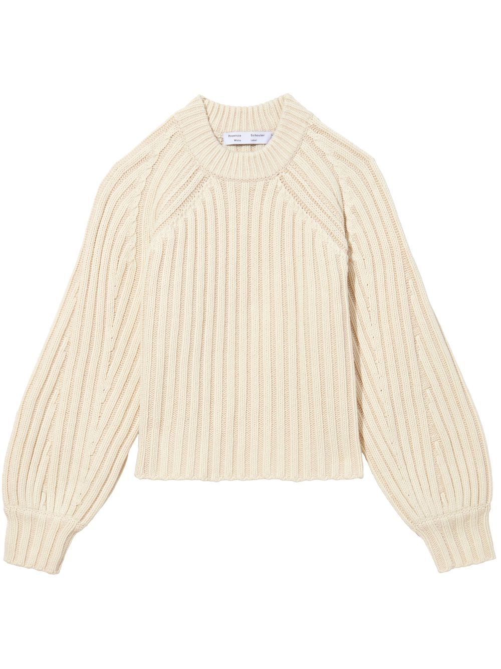 Plaited rib crewneck jumper - Neutrals