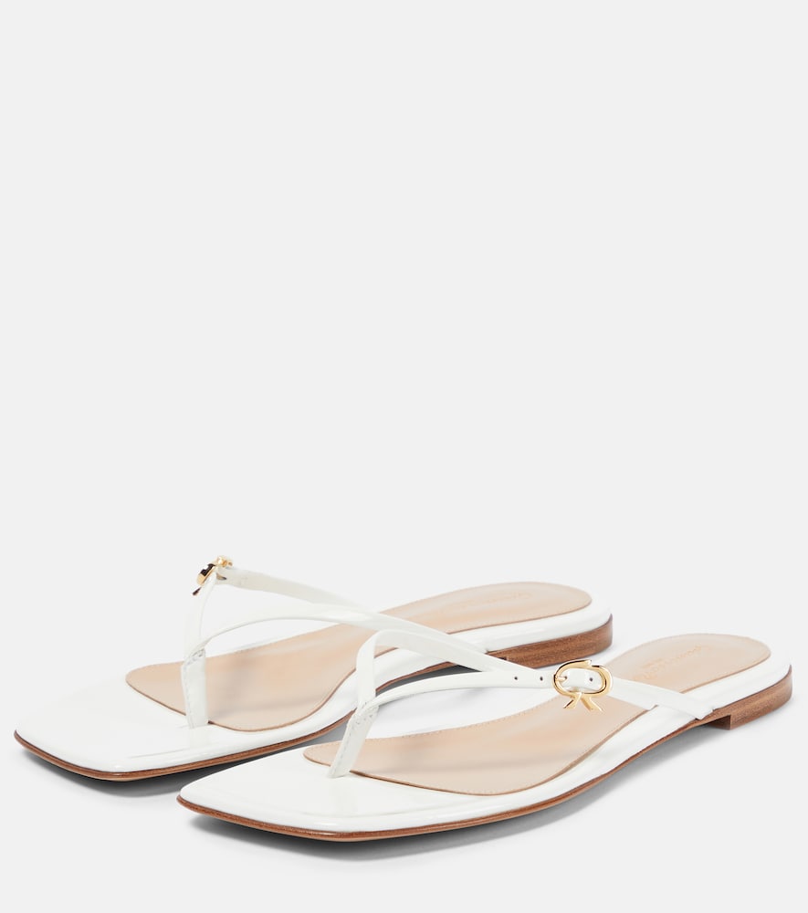 Patent leather thong sandals