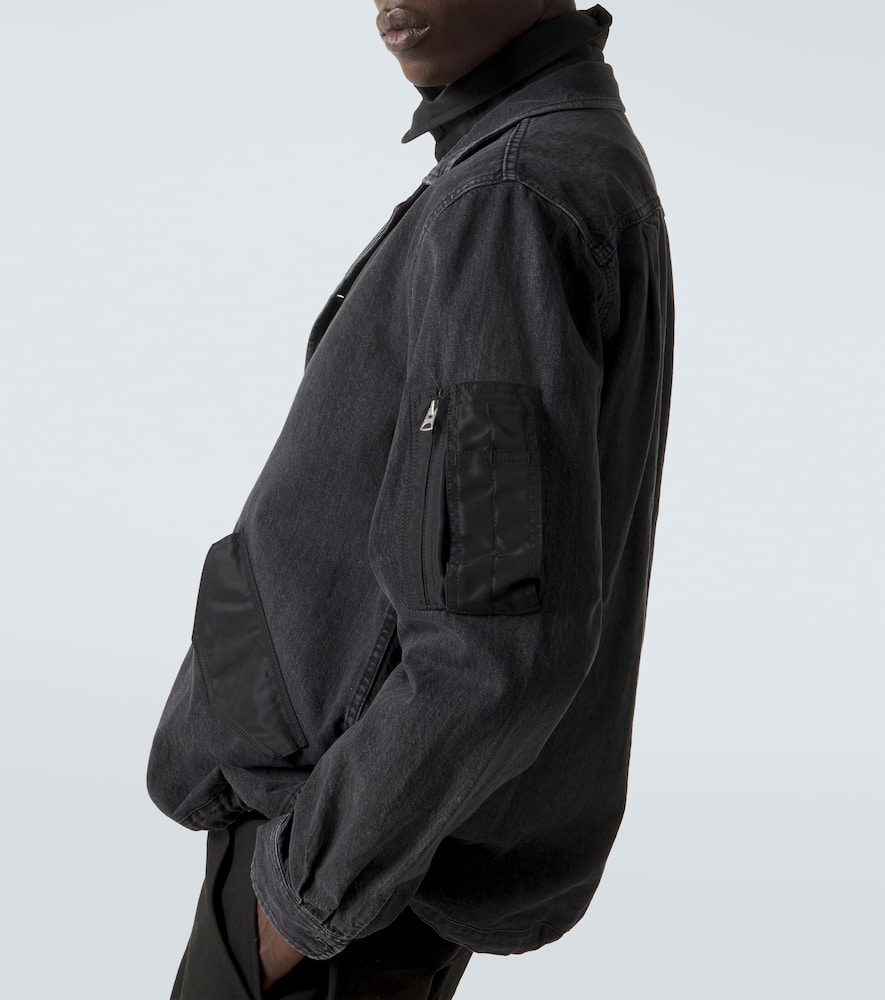 Twill-trimmed denim blouson jacket