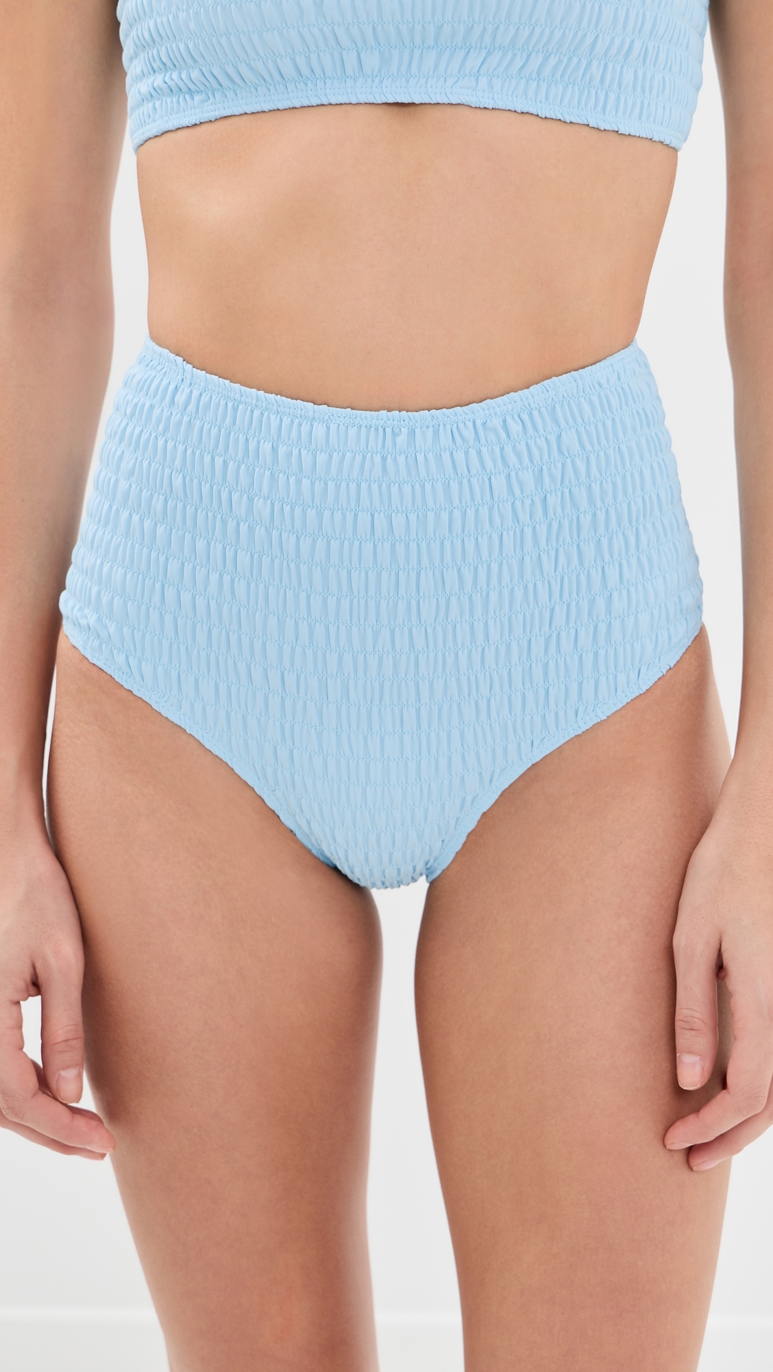 Amabel Smocked Bikini Bottoms Ice