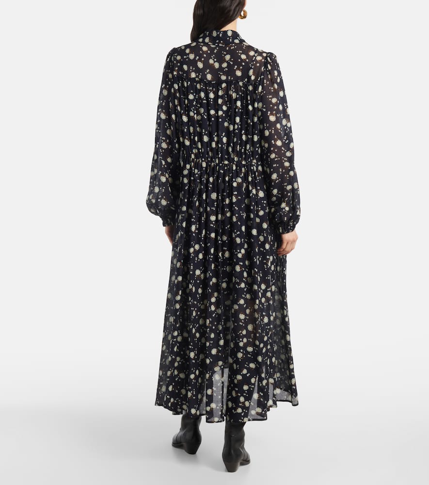 Floral Volumes printed maxi dress