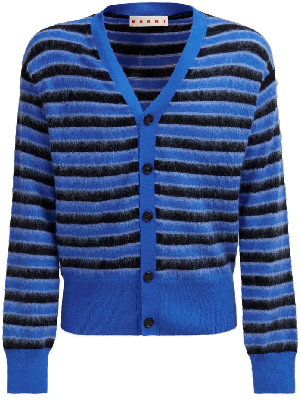 Striped V-neck cardigan - Blue