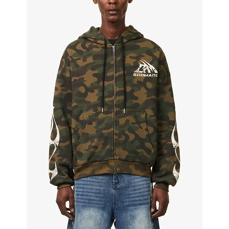 Mens Military Camo Cotton Hoodie