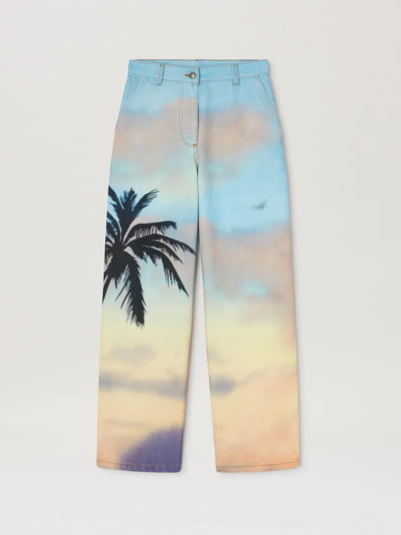 Sunrise Palm Baggy 5 Pockets Multicolor Woman  Multicolor