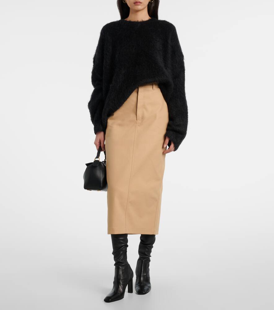 Wardrobe. NYC High-rise cotton midi skirt