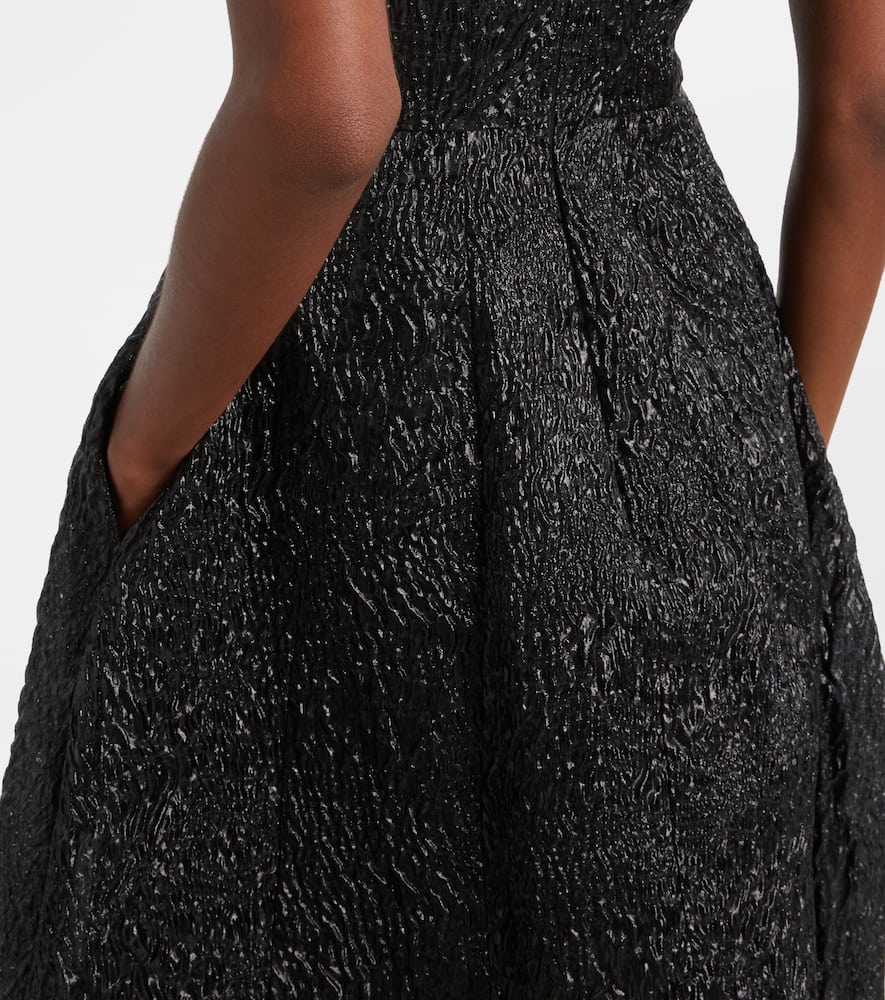 Embellished lamé cocktail dress