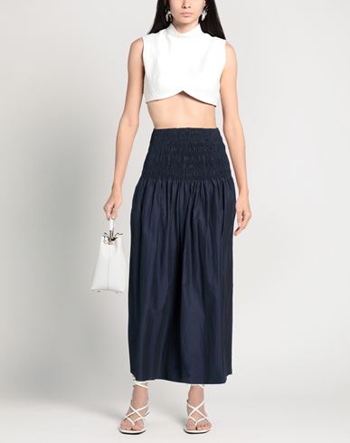 Woman Maxi skirt Midnight blue Size 4 Silk, Cotton