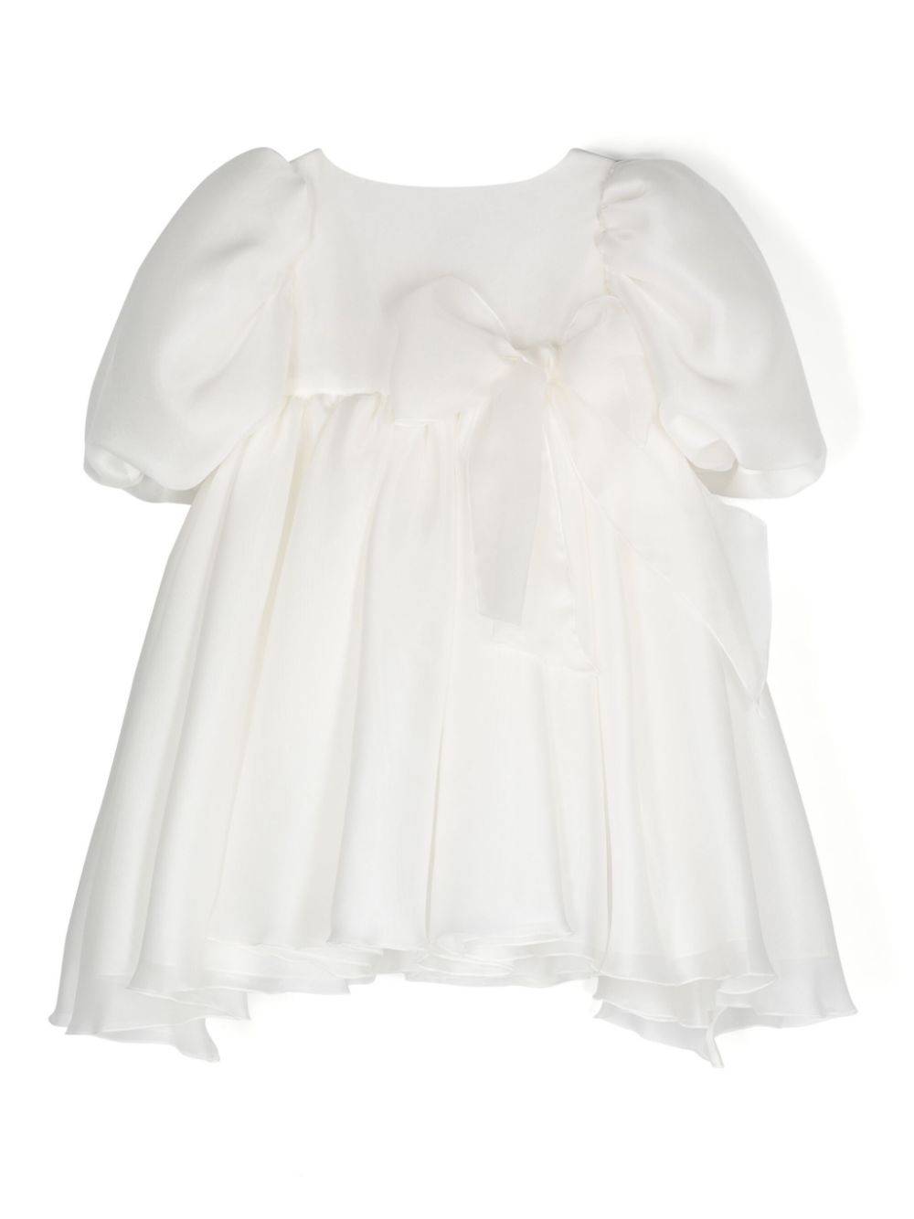 Bow-detail silk dress - Neutrals