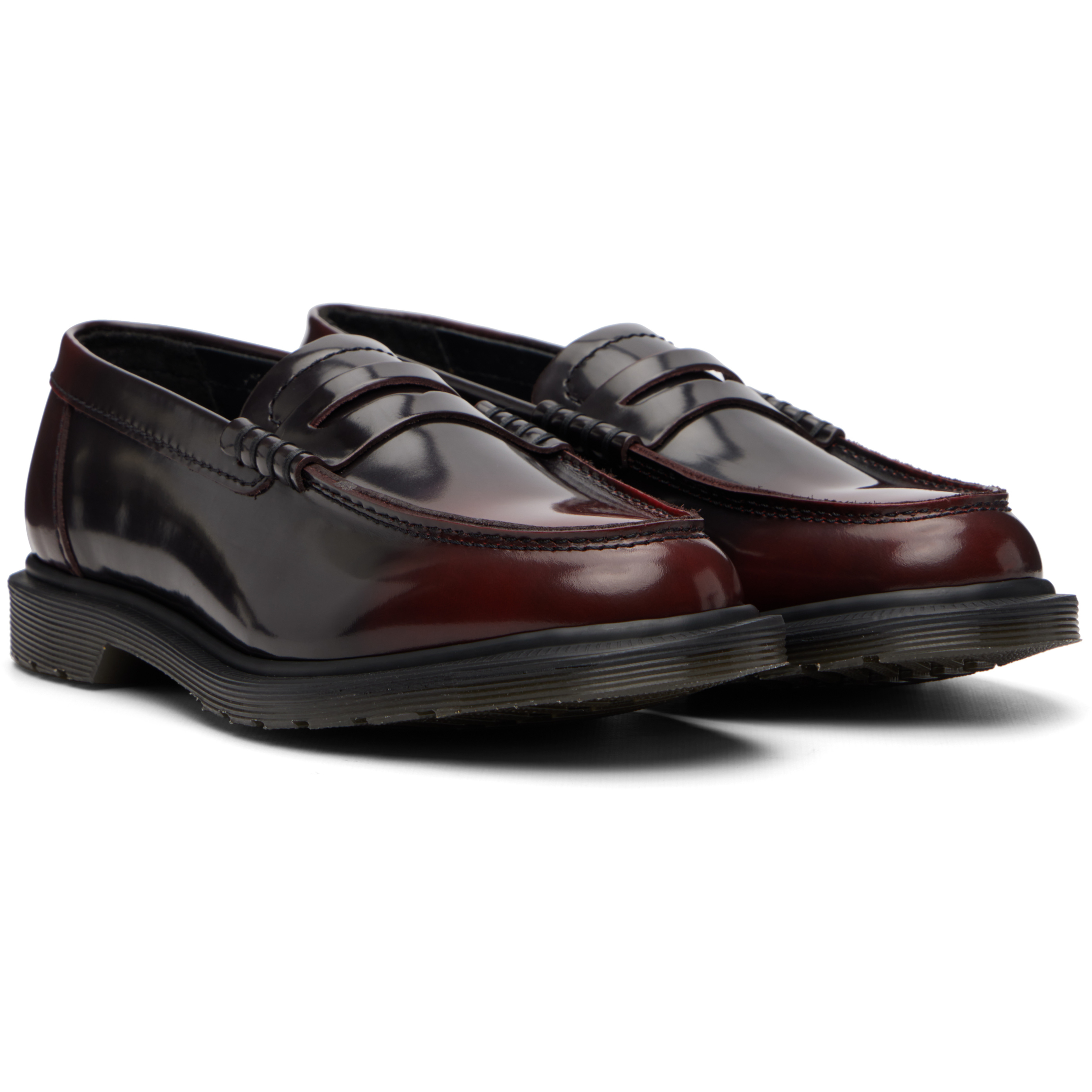 Burgundy Mayfare Rub Off Leather Penny Loafers