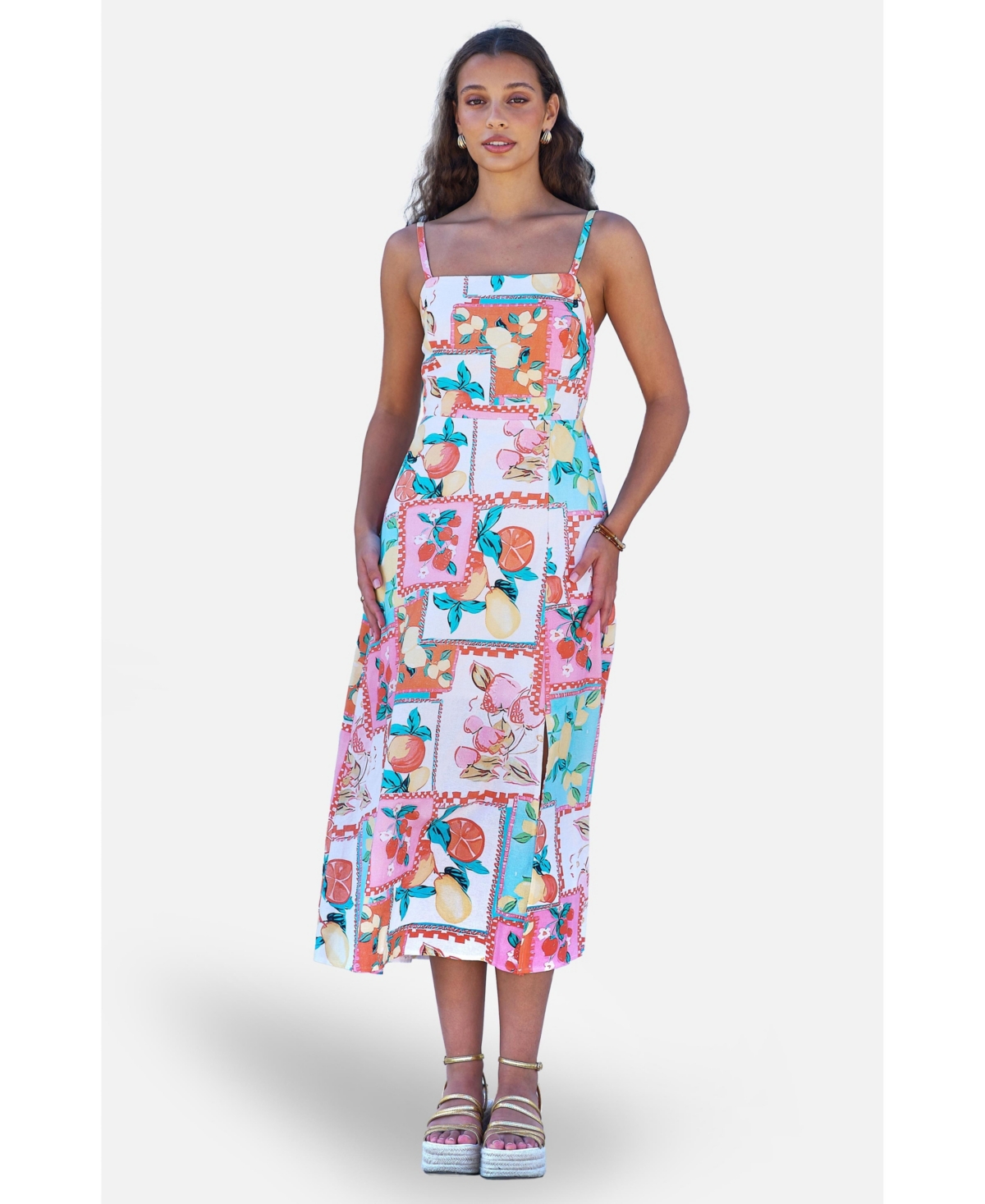 Women's Printed Midi Sun Dress - Multi