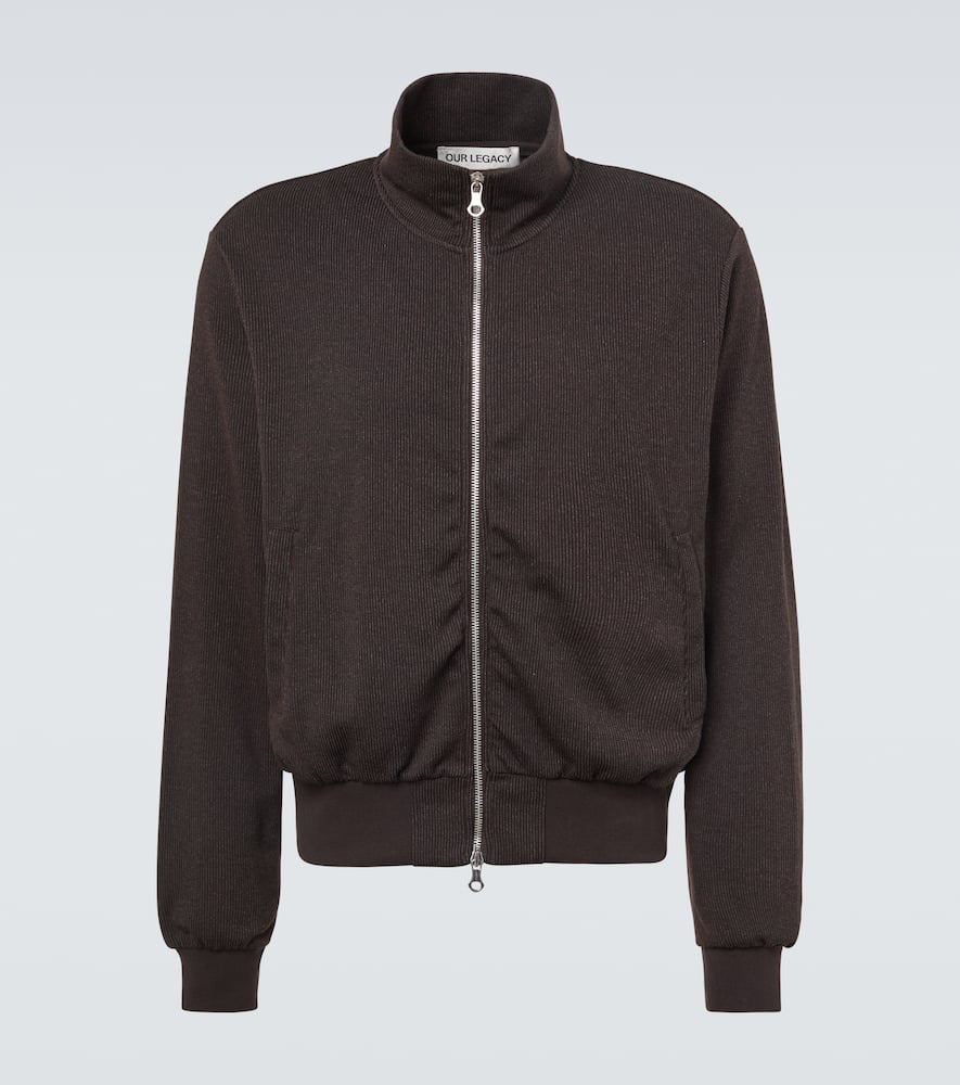 Mob ribbed-knit cotton-blend bomber jacket